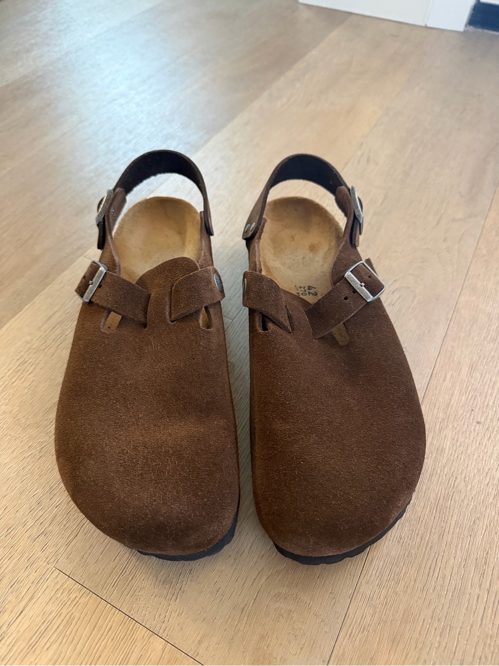 Birkenstock Tokyo Brown Suede Slingback Clogs for Women
